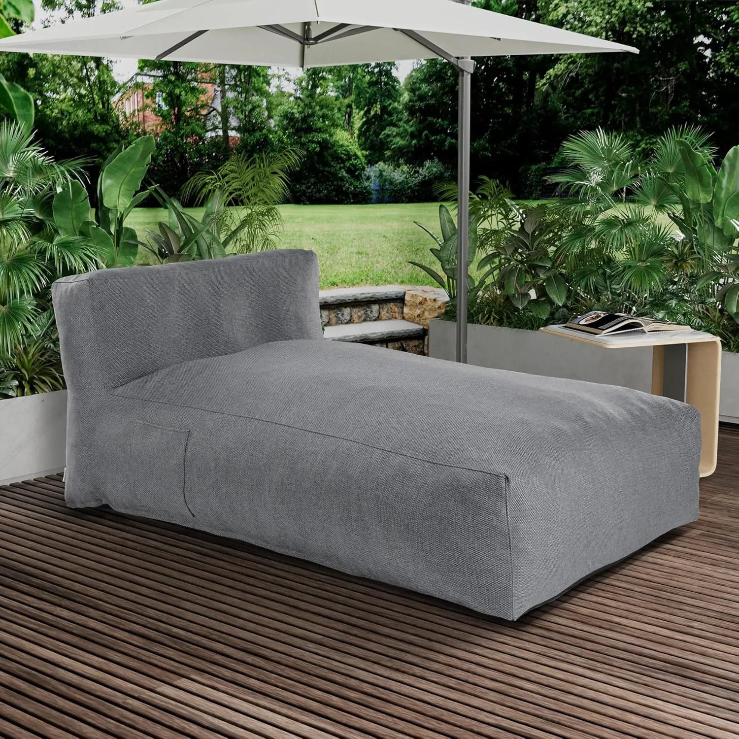 70" Bean Bag Lounger Chair for Sunbathing Tanning Water-Resistant