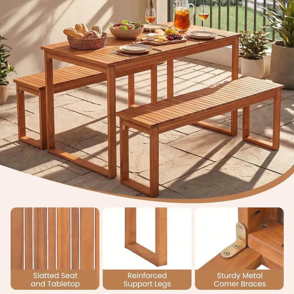 Wood Outdoor Garden Bench Slatted Seat 800 Lbs Capacity