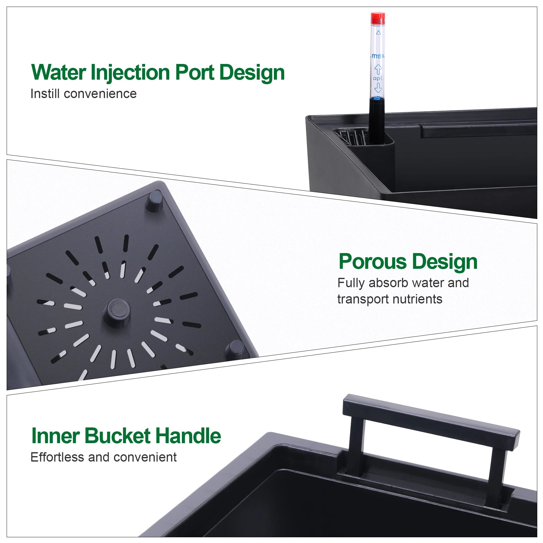 2pc Outdoor/Indoor High Front w/Drainage Holes Auto Watering