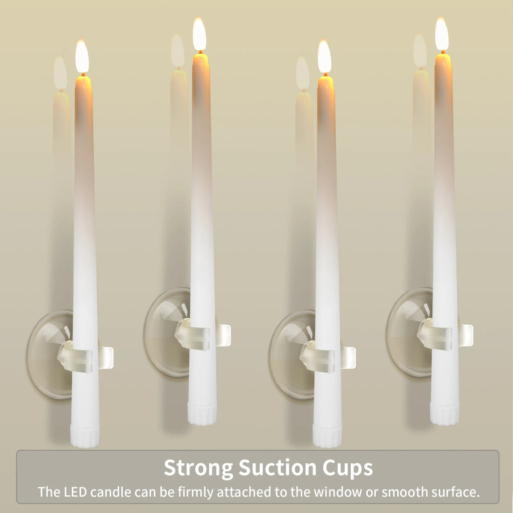 Pack of 12/24Pc LED Flameless Flickering Taper Candles, Remote Battery