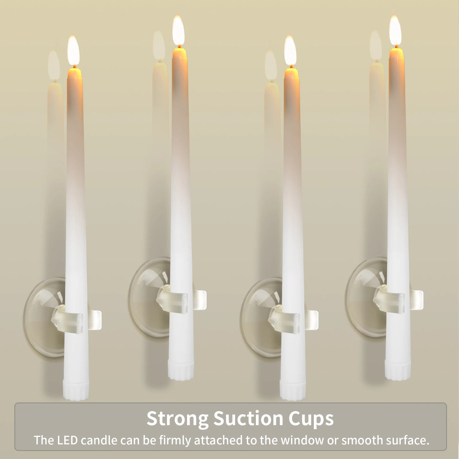 Pack of 12/24Pc LED Flameless Flickering Taper Candles, Remote Battery