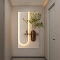 Adjustable 3-Color LED w/Simulated Plants, 3D Sculpture, Glass Vase & Rabbit Statue, Remote