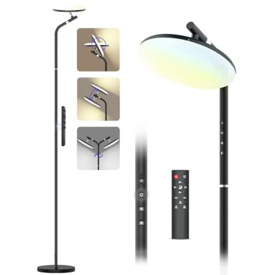 LED Floor Lamp, Remote, Touch Control, 69" Stepless Dimmable Torchiere