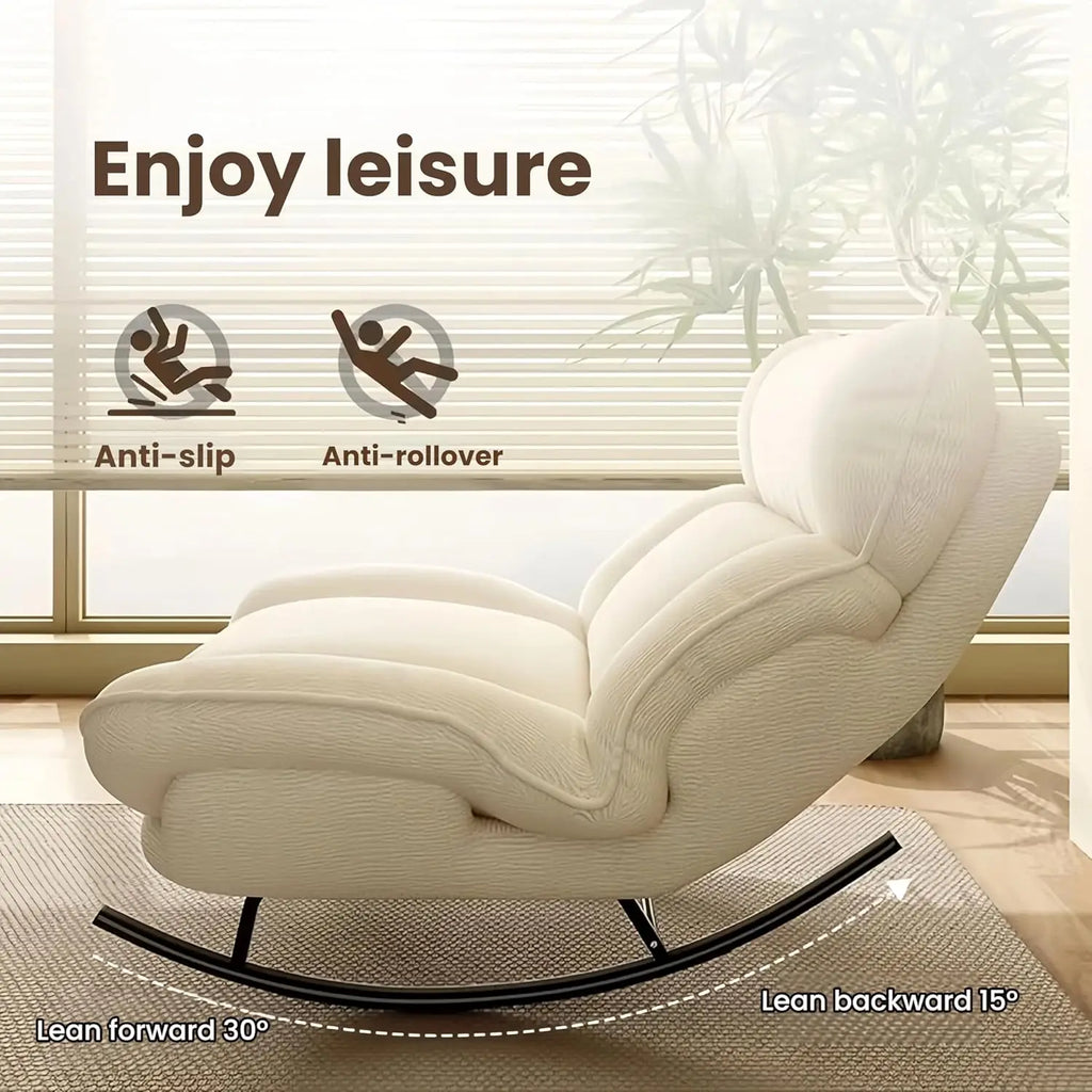 Ergonomic Sofa, Rocking Chair, Metal Frame, Adjustable Backrest