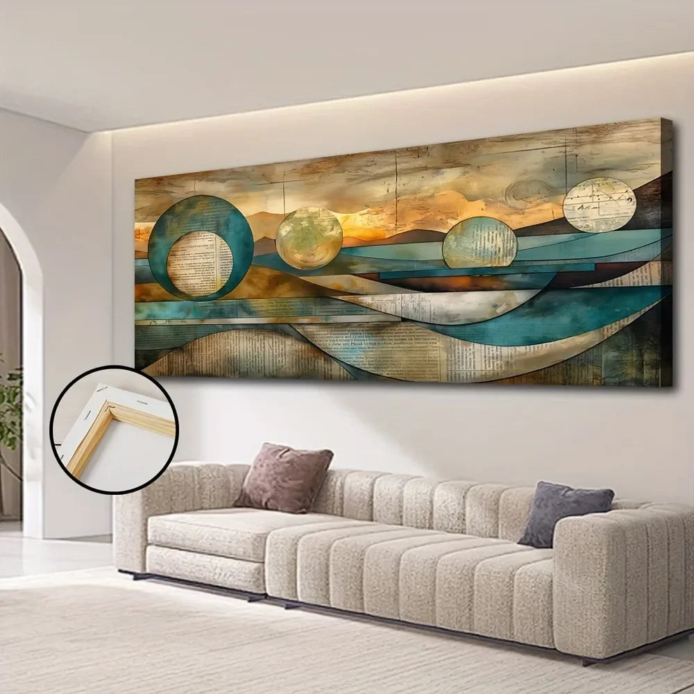 Canvas Wall  Art, 1.5" thick wax canvas painted pine wood frame.