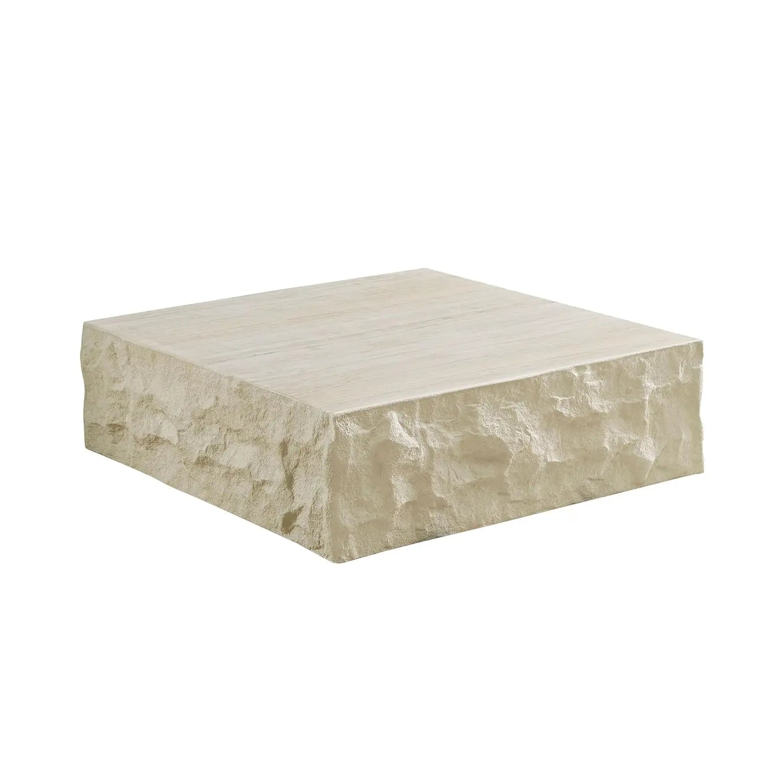 Set of 2 Round Coffee Table, Marble Grain Circke NestingTable