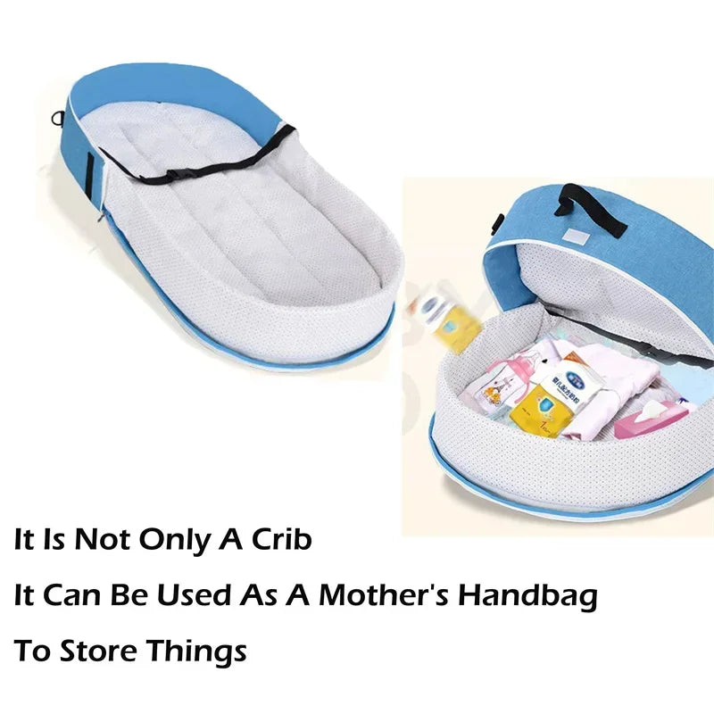 Portable Newborn Bed - Bionic Isolation Travel Crib, Foldable Anti-Stress Bassinet