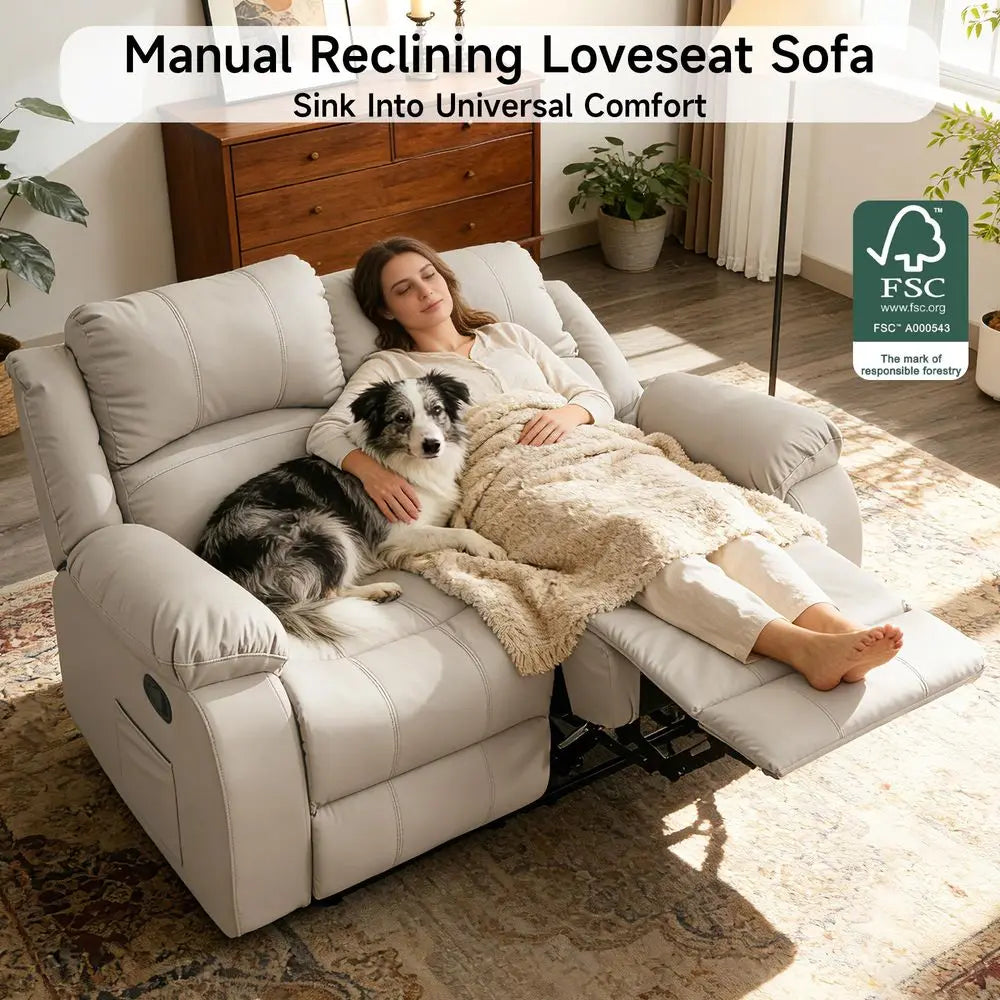 Loveseat Sofa Leather Recliner Couch 2-Seater Sofa