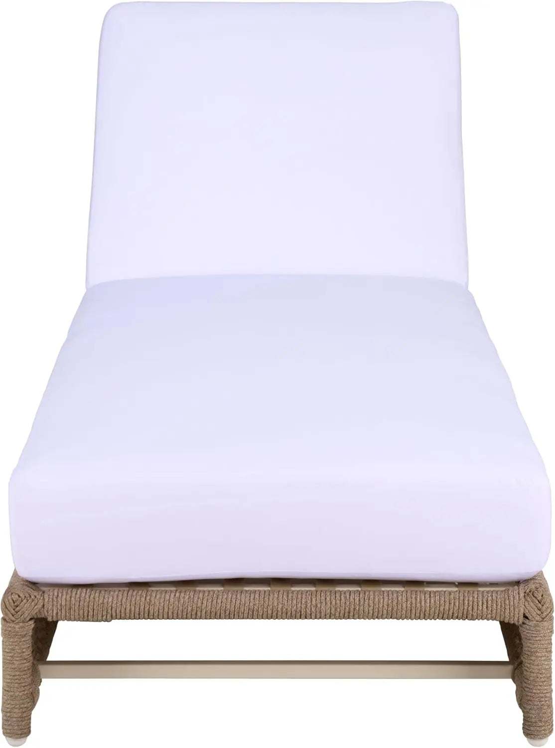 74" Callan Heather Tan Rope Chaise, Hunter Green Stripe Cushion