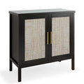 Buffet Cabinet Sideboard with Rattan Decorated Doors, Storage Cupboard