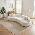 Curved 4-Seat Cloud Sofa with Deep Cushions, Pillows