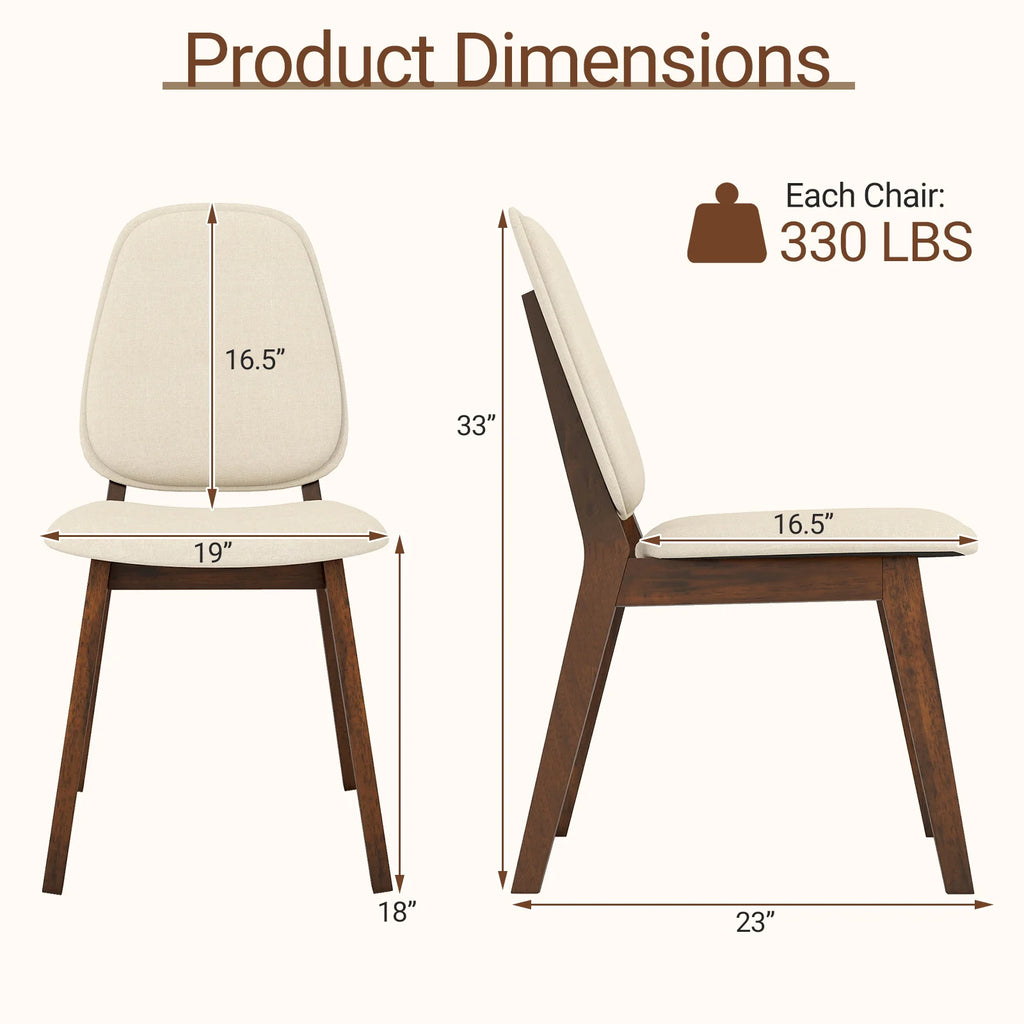 Linen Lined Modern Dining Chair Set