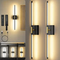 Battery Operated Wall Sconces Set-of-Two 10000mAh, Rechargeable w/Remote 360° Rotation