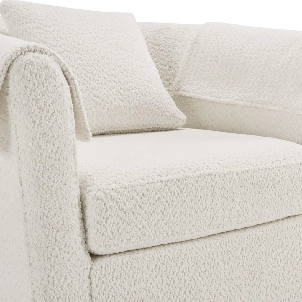 42" Oversized Upholstered Accent Chair, Swivel Barrel Chair, Storage Ottoman