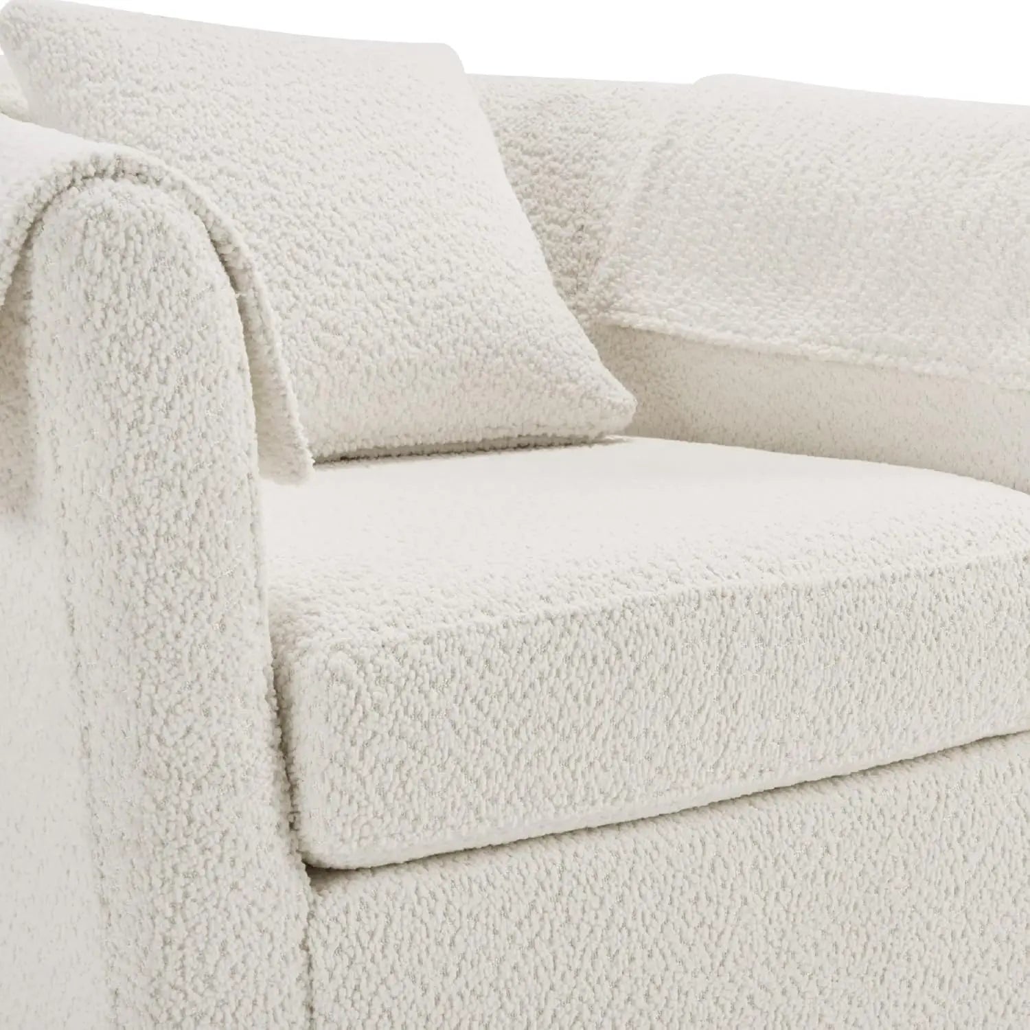 42" Oversized Upholstered Accent Chair, Swivel Barrel Chair, Storage Ottoman