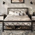 Metal Platform Frame, Circular Design Headboard/Footboard, Under Bed Storage