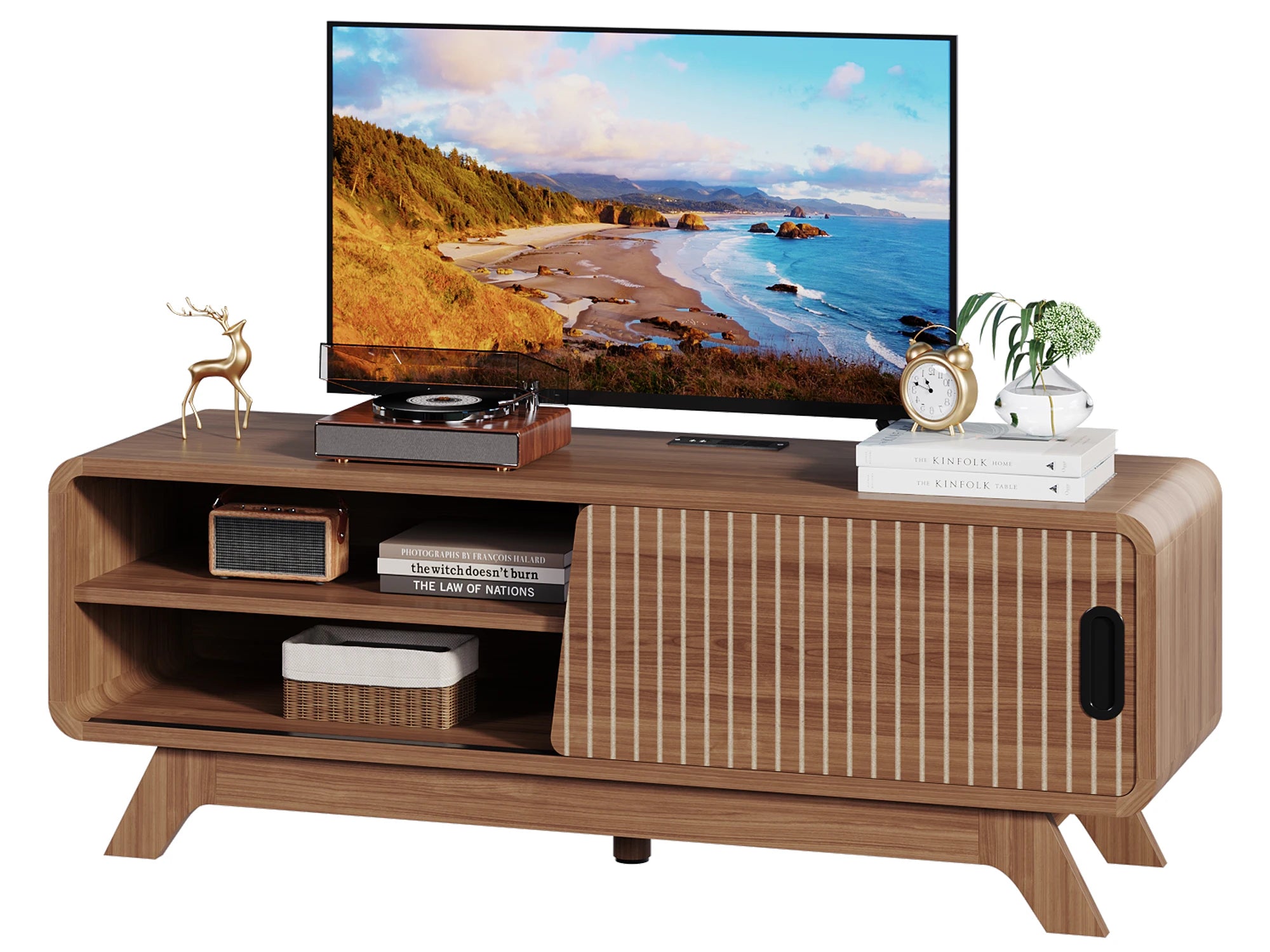 TV Stand, Storage, Shelves, Sliding Doors, American Standard Charging Station