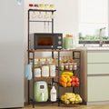 Baker's Rack Storage, Coffee Bar Cabinet, Shelves, Organizer 8 Hooks, Baskets