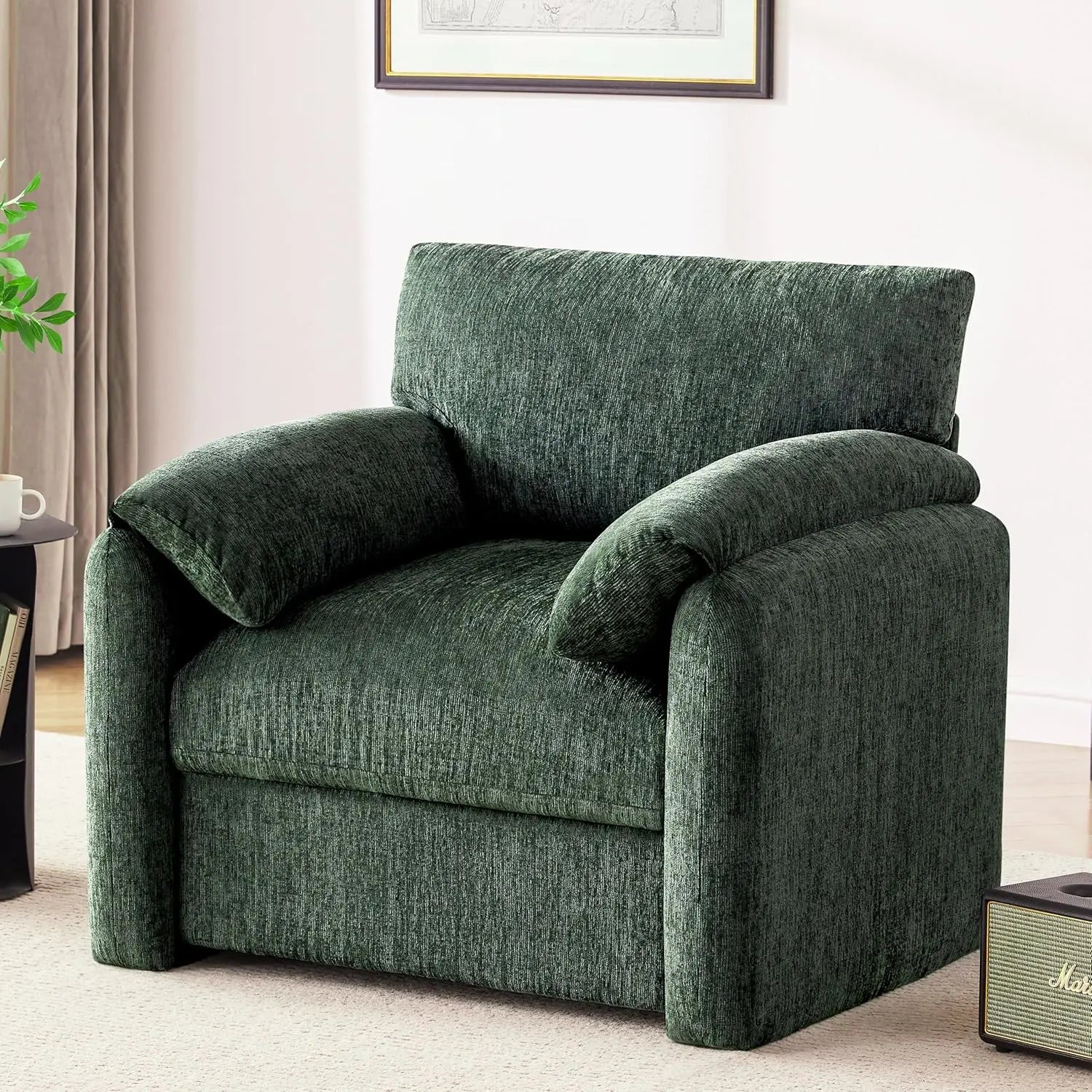 Chenille Oversized Armchair, 38.6" Wide Modern Lounge Chair