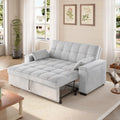 3-in-1 63.6'' Pull Out Couch w/Storage Armrests, Adjustable Backrest & Pocket