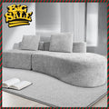 Curved 98" Sofa, Moon Pattern, Grey, Sofa Bed, 2 Pillows