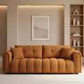 91.5" W Cloud Boucle Sofa, Rolled Arms Soft Pillows, Teddy
