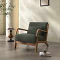 Mid-Century  Accent Chair, Comfy Fabric with Solid Wood Frame