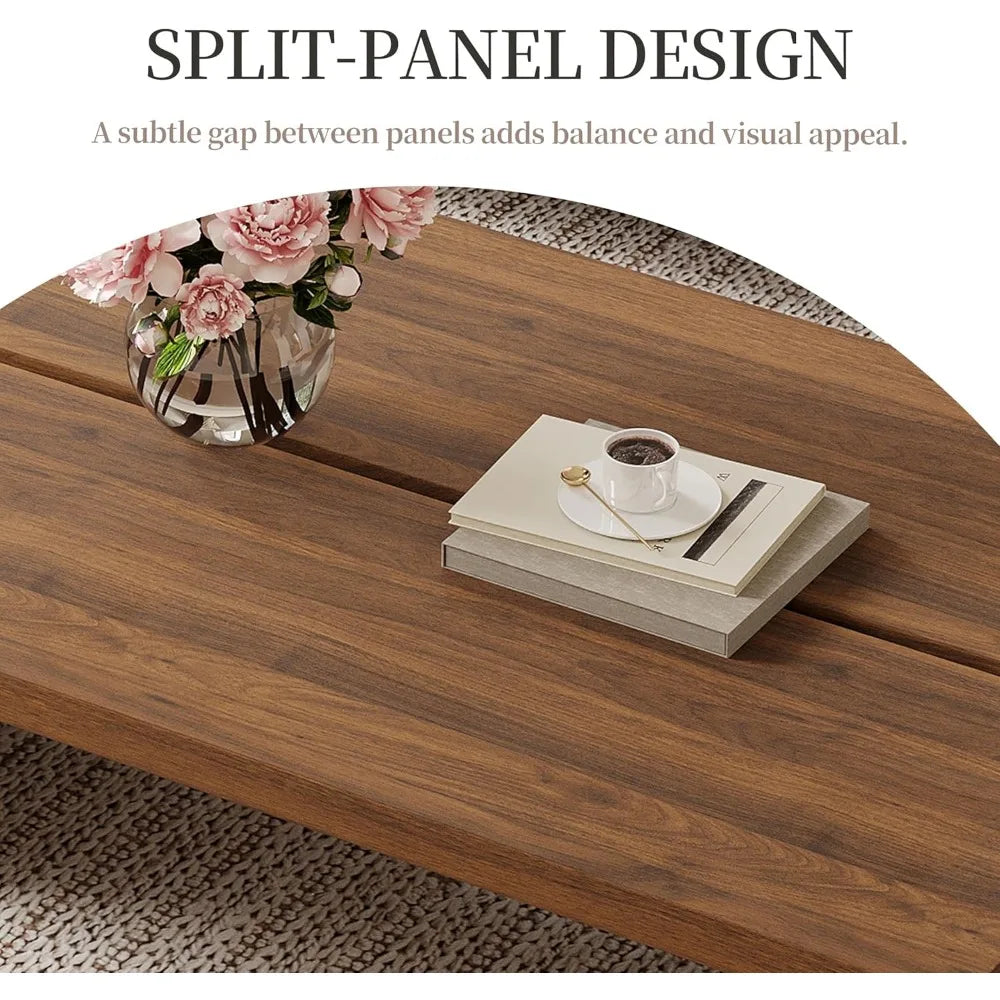 Rectangle Coffee Table, Walnut Wood, Brown Japanese Tea Table