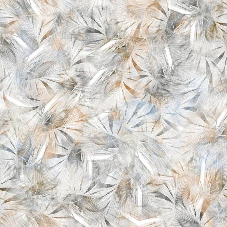 Cream Style Abstract Feather Flower Pattern Wallpaper European Wall mural