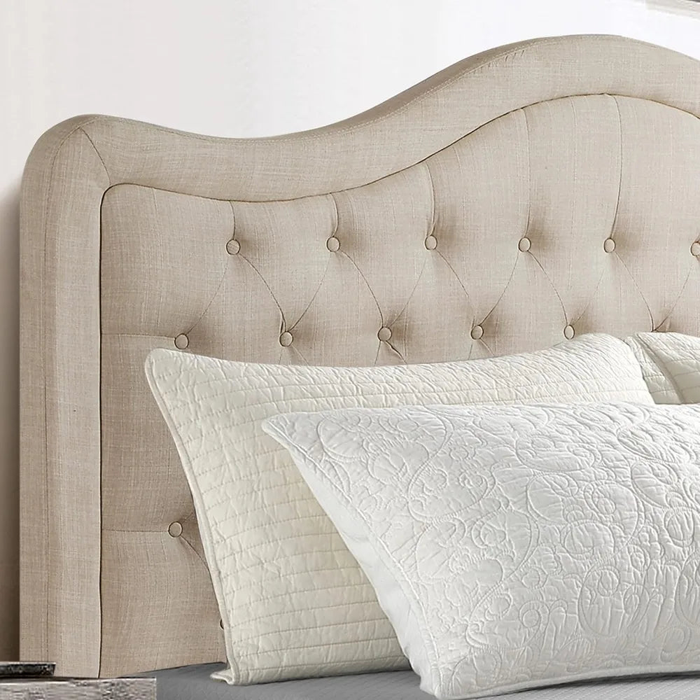 For King Bed, Adjustable Height Tufted Upholstered Headboard