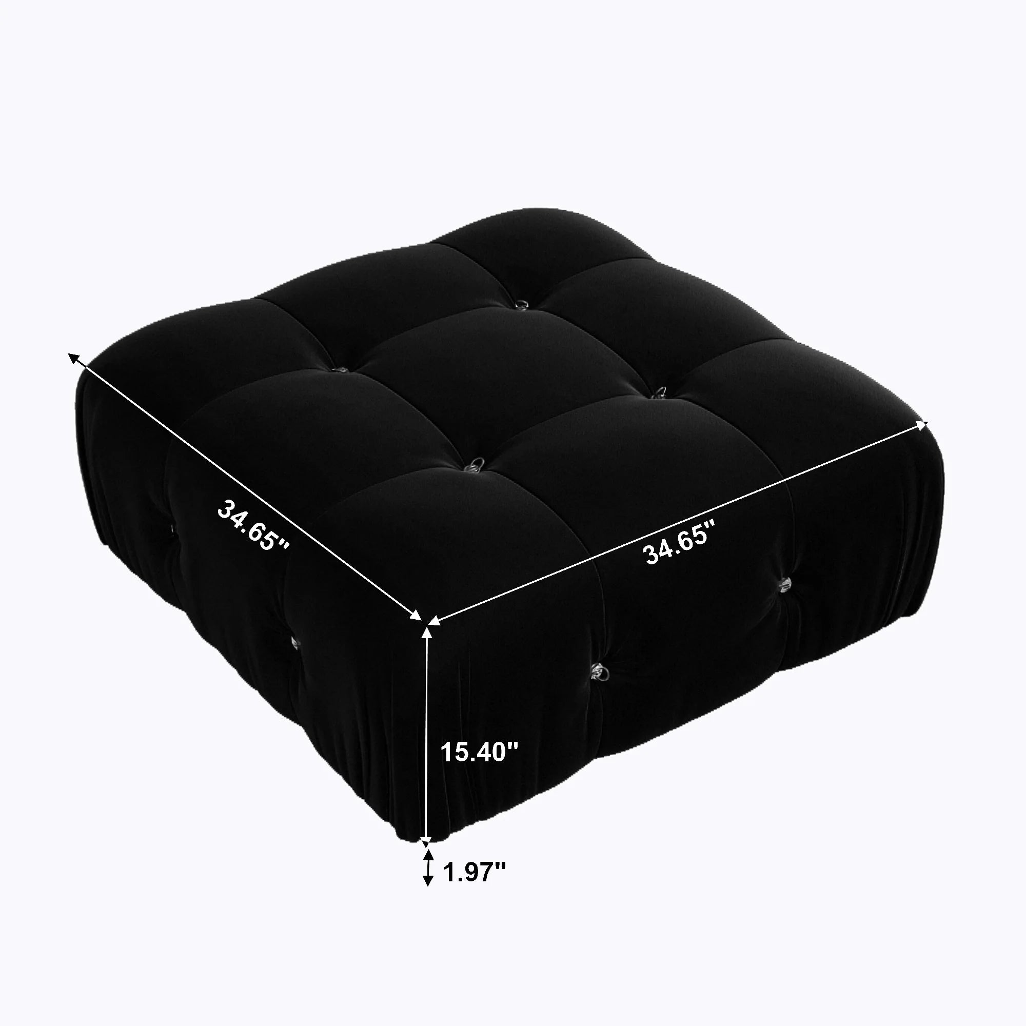 Sdorens 138" Sectional Couch U-Shape Velvet Sofa 2 Ottomans