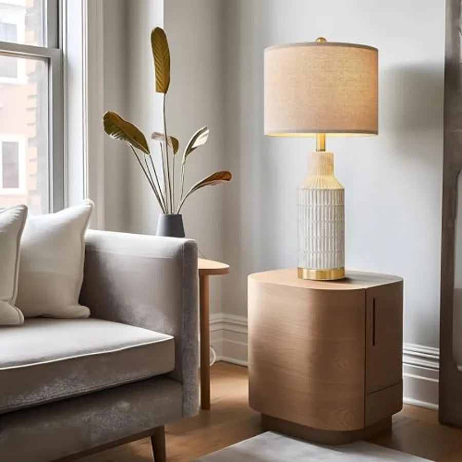 25"  Ceramic Table Lamps, Set-of-2 Bedside Lamps