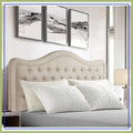 For King Bed, Adjustable Height Tufted Upholstered Headboard
