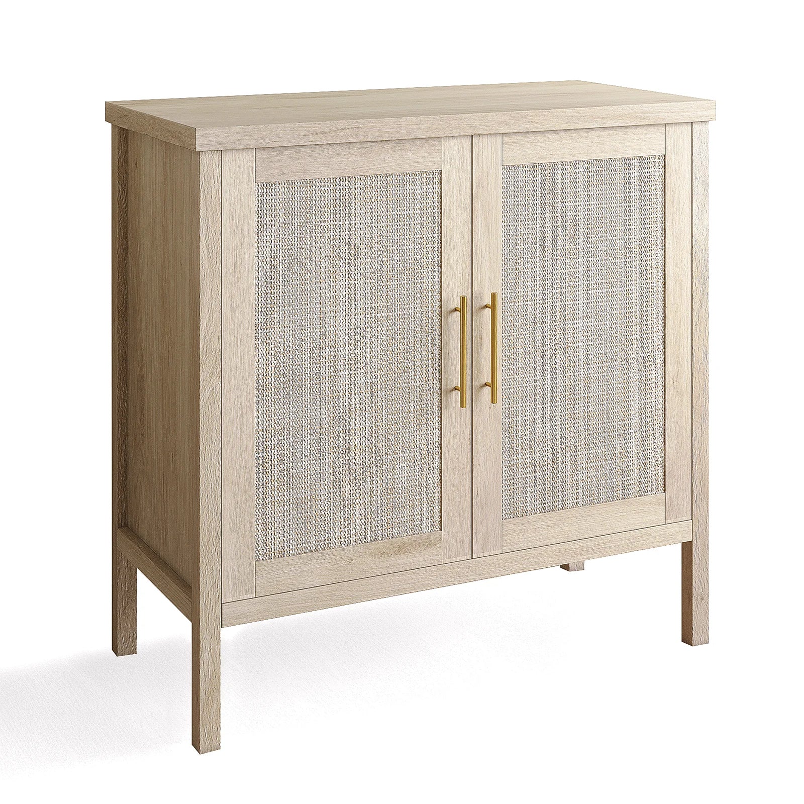 Buffet Cabinet Sideboard with Rattan Decorated Doors, Storage Cupboard
