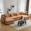 147.8" Cloud U-Shaped Modular Sectional Sofa, Movable Ottoman Deep Seat