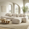 Modular Sectional Sofa Ottoman 110IN L-Shape Chenille Upholstery Deep Seat