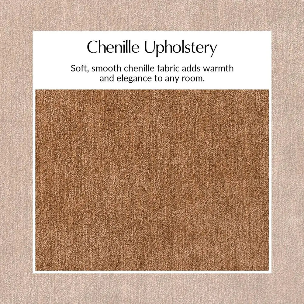 57.5" Chenille Upholstered End of Bed Bench, Thick Padded Seat
