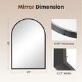 26"x38" Arched Metal Framed Mirrors for Wall Hanging