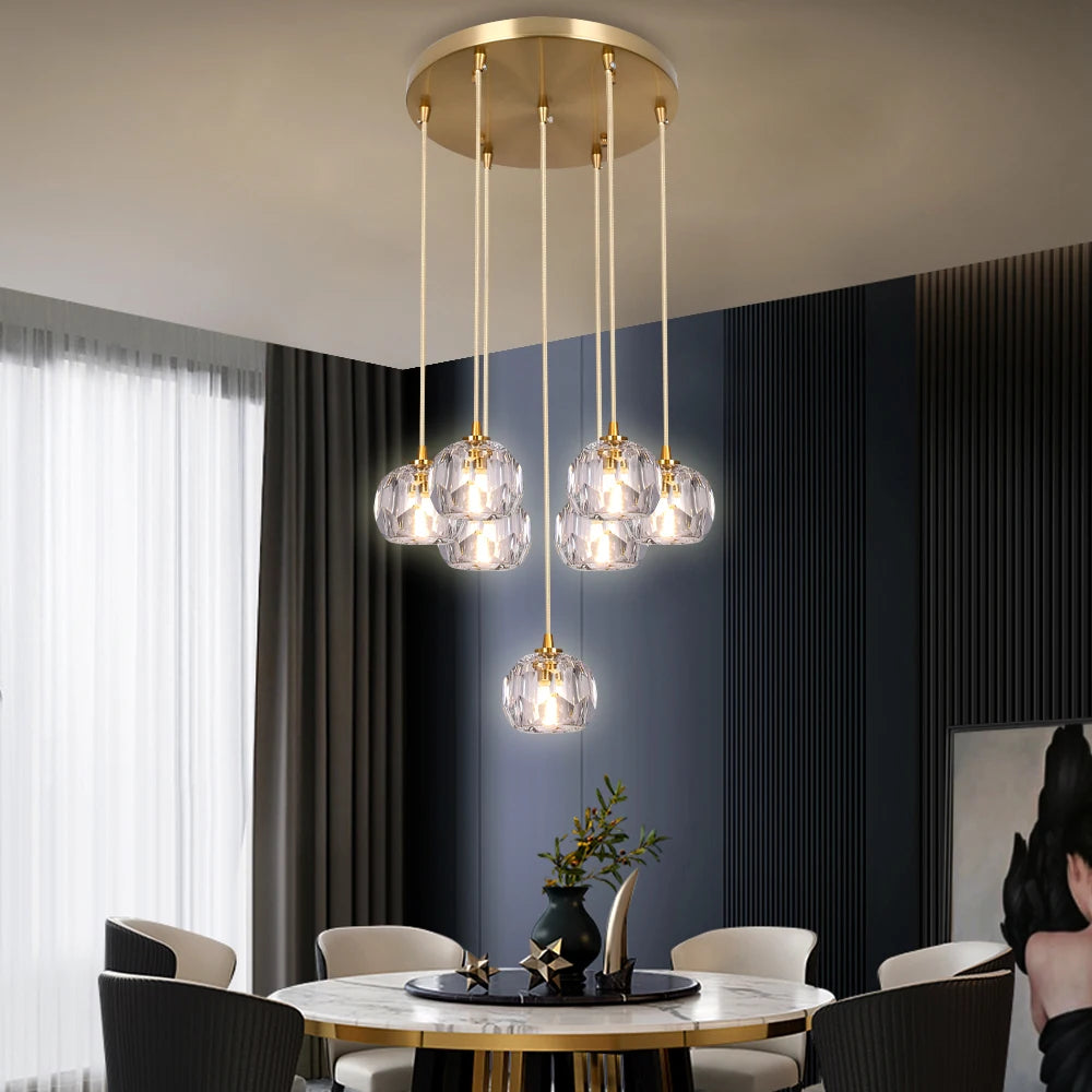 VETRULUS Crystal Pendant Ceiling Lamps Luxury Chandelier Lighting