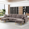 Velvet U-Shaped Convertible To L-Shaped Sectional 4 Seat Sofa