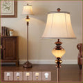 65'' Vintage Floor Lamp Nightlight, Fabric Shade Rotary Switch, LED Bulb Included