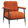 Accent Upholstered Armchair, Thick Cushion, with Metal Frame