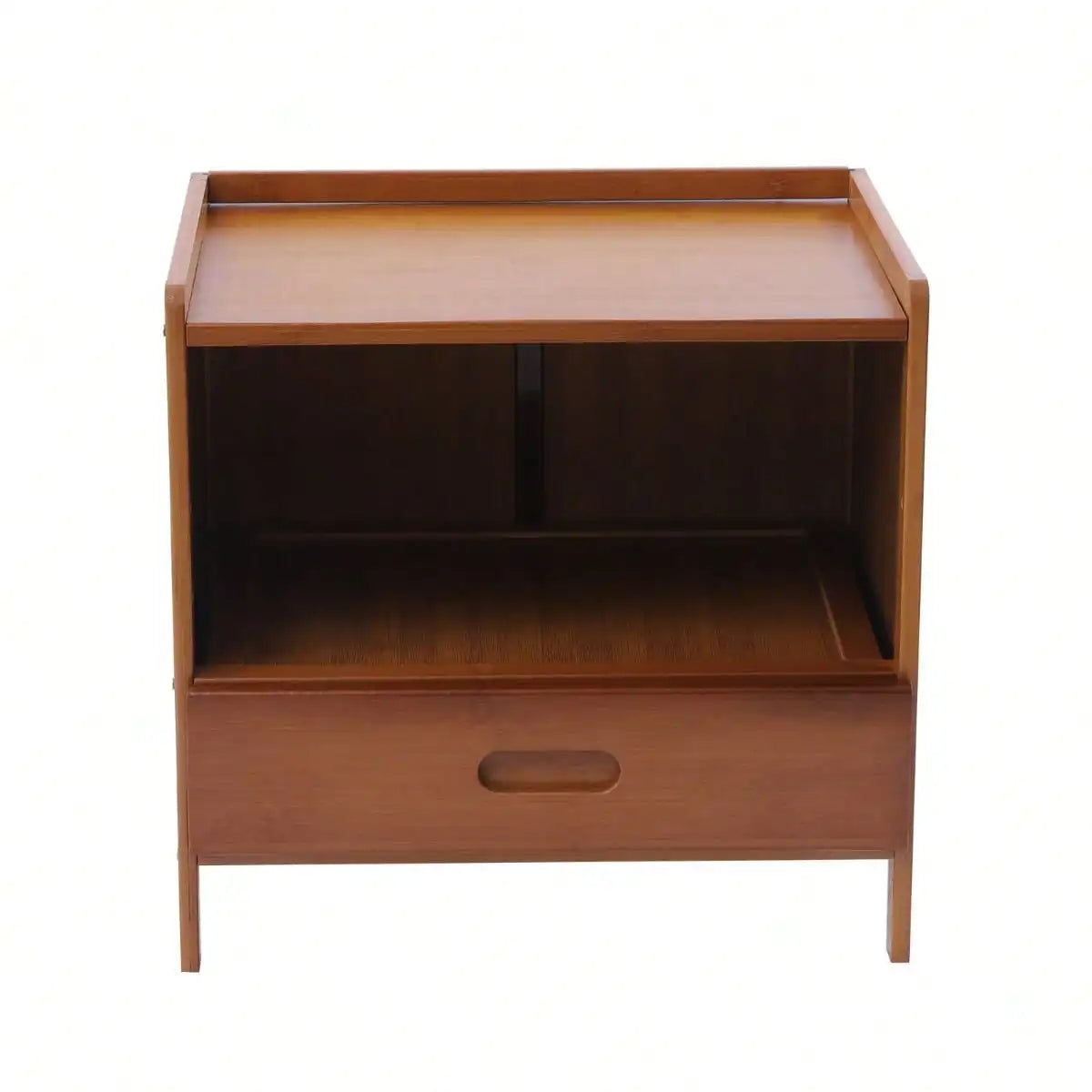 Nightstand Drawer And Open Shelf, Bamboo Cabinet