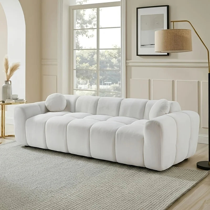 Boneless Cloud Sofa, Fluffy Corduroy, 2 Pillows, Oversized Loveseat