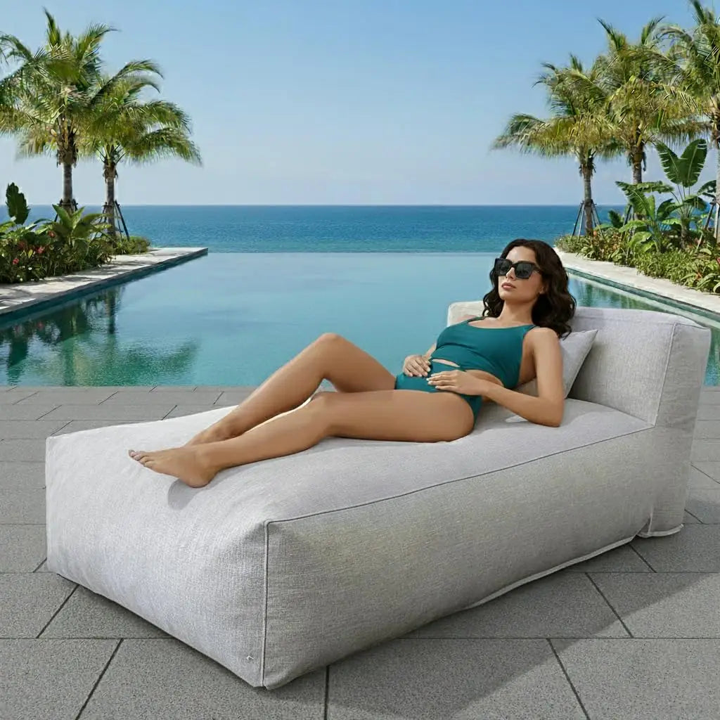 70" Bean Bag Lounger Chair for Sunbathing Tanning Water-Resistant