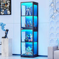 4-Tier Glass Display Cabinet,  Adjustable LED Lights and Sensor