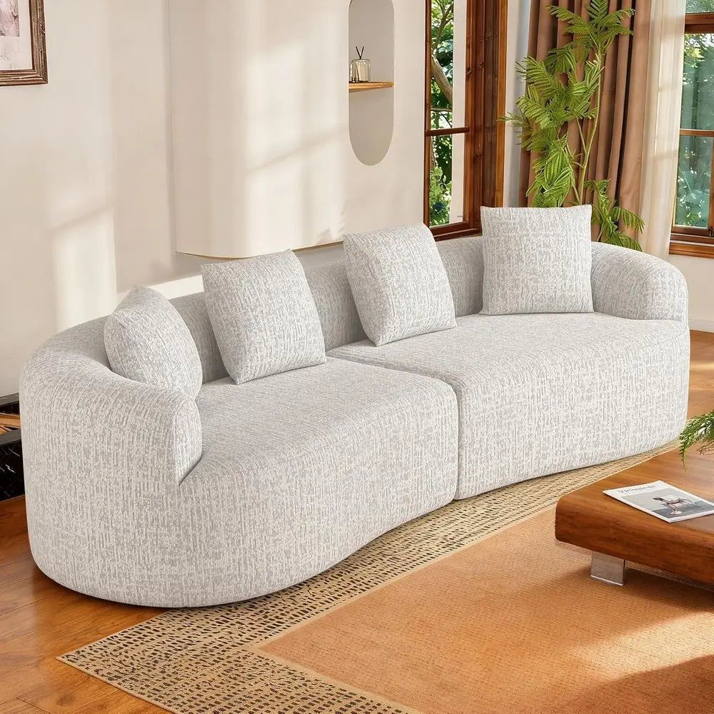 No-Assembly Cloud Curved Sectional Sofa, Oversized Deep Seating