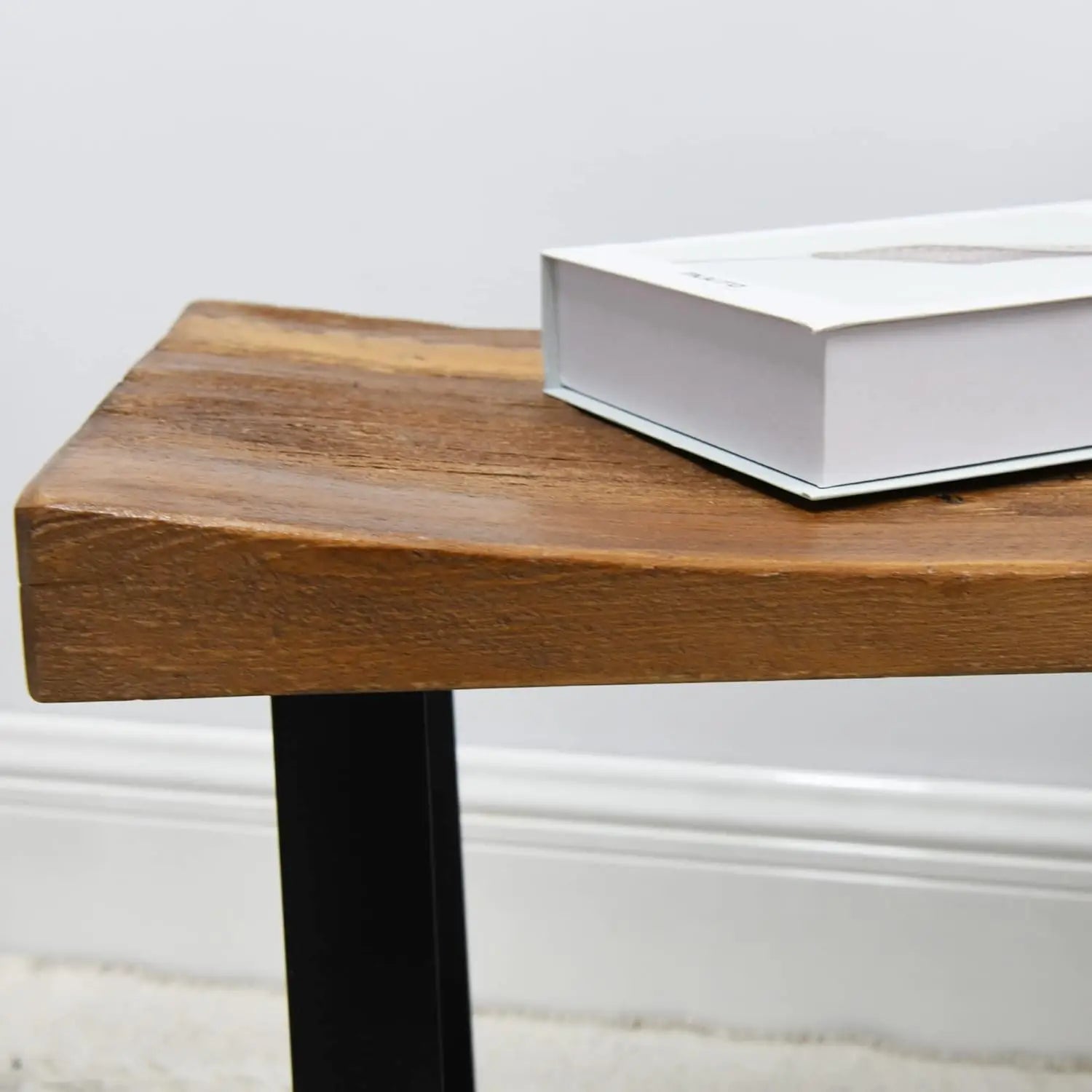 19x12x17 Rustic Solid Wood Bench Side Table Stool, Foot Rest