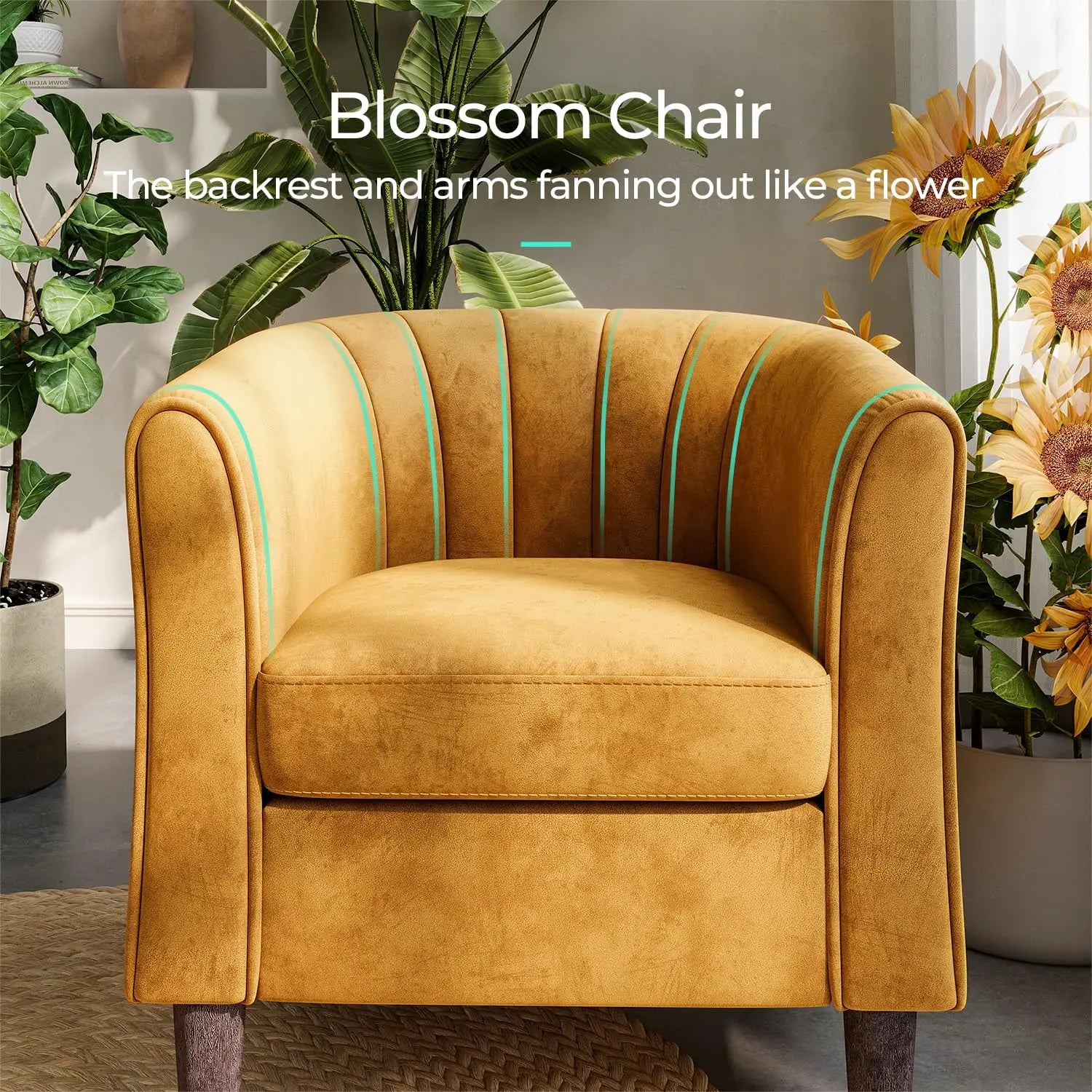Barrel Comfy Armchair Round Arms,  Ottoman/Footrest