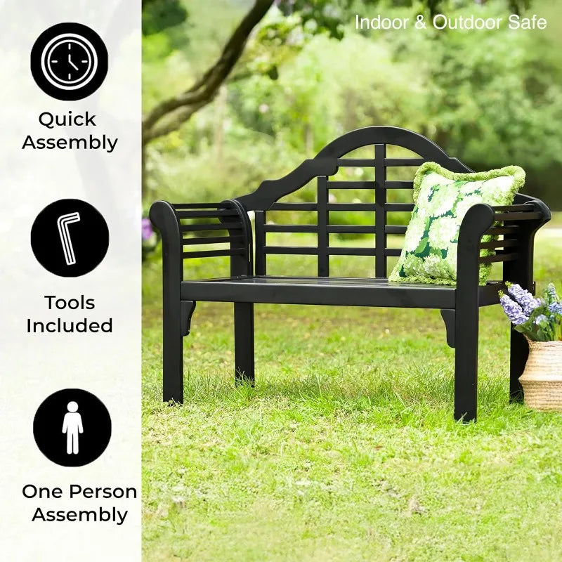 Weatherproof Lutyens Eucalyptus Wood Garden Bench | Foldable Patio Bench